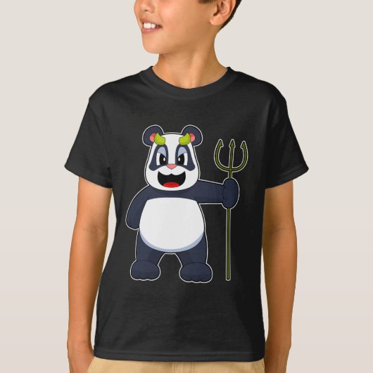 Panda Halloween Devil T-shirt (Voorkant)