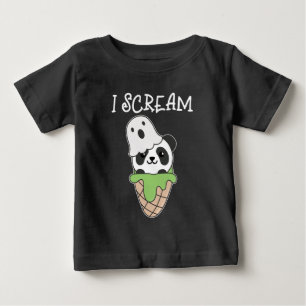 Panda Halloween Ghost I Scream Ice Cream Pun