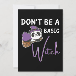 Panda Halloween Heks Heksen Wees geen Basis Feestdagenkaart