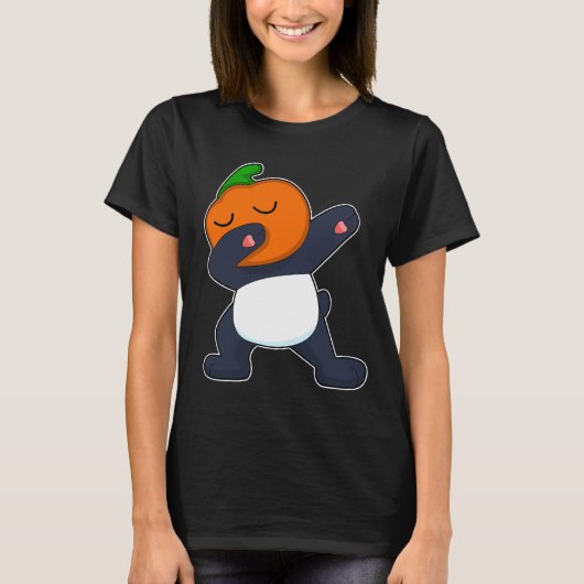 Panda Halloween Pompoen Hip Hop T-shirt (Voorkant)