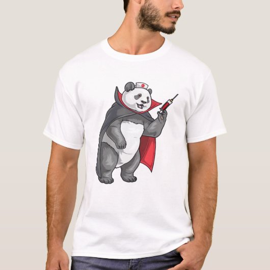 Panda Halloween Vampire Nurse Oversized T-Shirt (Voorkant)