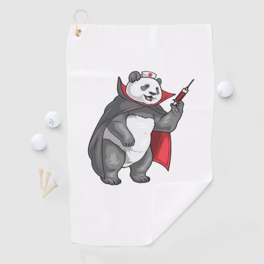 Panda Halloween Vampire Nurse Oversized T-shirt Golfhanddoek (Insitu)