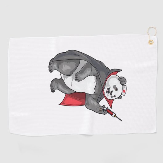 Panda Halloween Vampire Nurse Oversized T-shirt Golfhanddoek (Horizontaal)