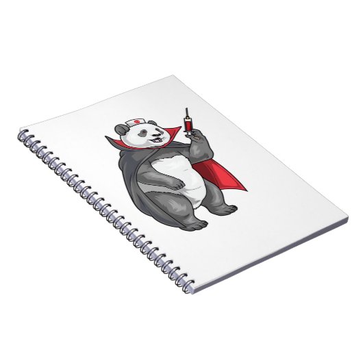 Panda Halloween Vampire Nurse Oversized T-shirt Notitieboek (Rechterzijde)