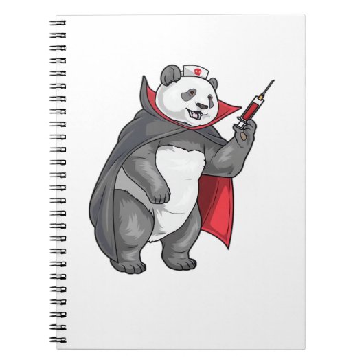 Panda Halloween Vampire Nurse Oversized T-shirt Notitieboek (Voorkant)