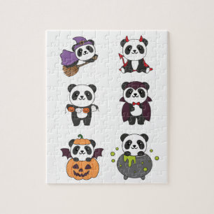 Panda Halloween Witch Devil Pumpkin Vampire Jigzaa Legpuzzel