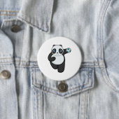 Panda Handball-speler Handball Ronde Button 7,6 Cm (In situ)