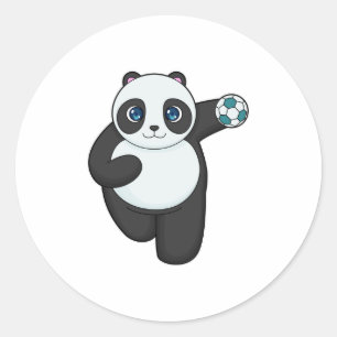 Panda Handball-speler Handball Ronde Sticker