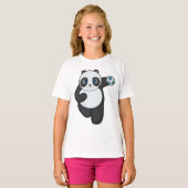 Panda Handball-speler Handball T-shirt (Voorkant volledig)