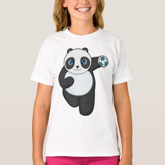 Panda Handball-speler Handball T-shirt (Voorkant)