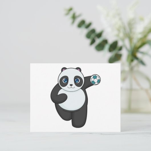 Panda handbalspeler Handbal Briefkaart (Staand voorkant)