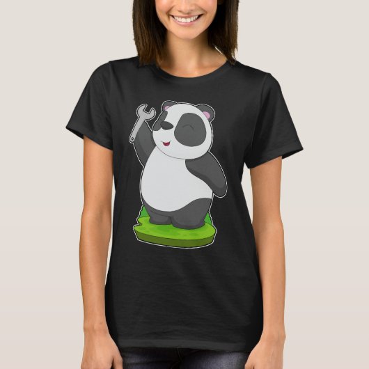 Panda Handyman Moersleutel T-shirt (Voorkant)