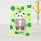Panda Happy Birthday! Kaart (Gele Bloem)