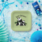 Panda Happy Birthday opgroeien Papieren Bordje (Feest)