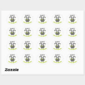 Panda Happy Halloween Cauldron Bat Classic Round S Ronde Sticker (Vel)
