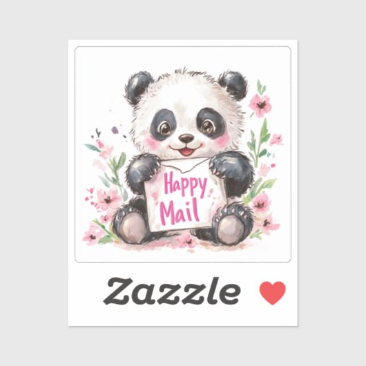 Panda, Happy Mail, Sticker (Vel)