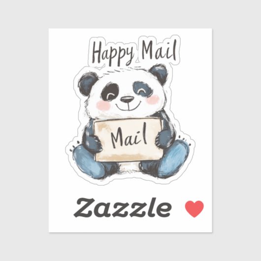 Panda Happy Mail Sticker (Vel)
