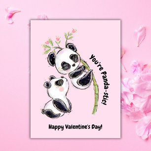 Panda Happy Valentine's Day Foto Feestdagenkaart