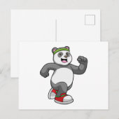 Panda hardlopend met hoofdband briefkaart (Voorkant / Achterkant)