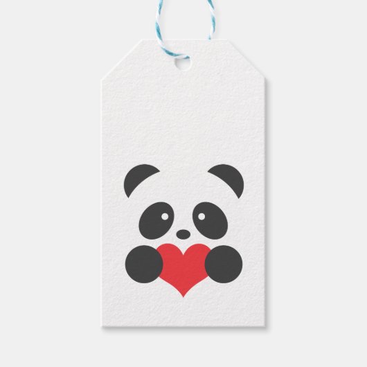 Panda hart cadeau labels cadeaulabel (Voorkant)