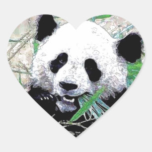 Panda Hart Sticker
