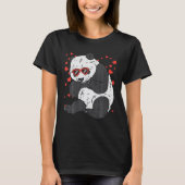 Panda hartbril Schattigee Valentijnsdag Beer T-shirt (Voorkant)