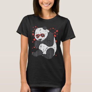 Panda hartbril Schattigee Valentijnsdag Beer T-shirt