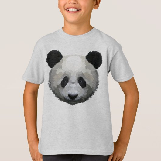 Panda Head op Geometrische Pop Art Style T-shirt (Voorkant)