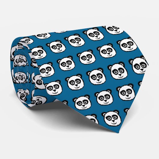 Panda Head Pattern Stropdas (Opgerold)