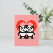 Panda Heart Briefkaart (Staand voorkant)