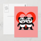 Panda Heart Briefkaart (Voorkant / Achterkant)