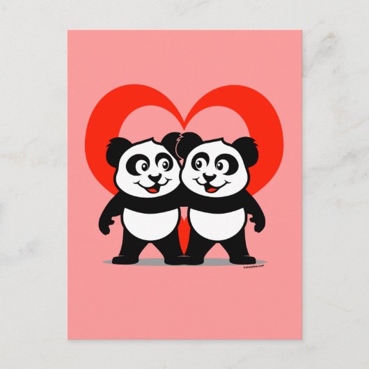 Panda Heart Briefkaart (Voorkant)