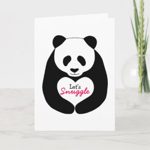 Panda Heart Let's Snuggle Valentijns Kaart