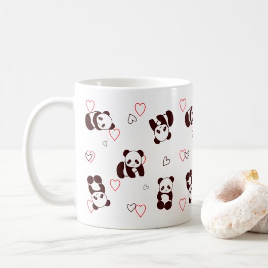 Panda Heart Mok (Met donut)