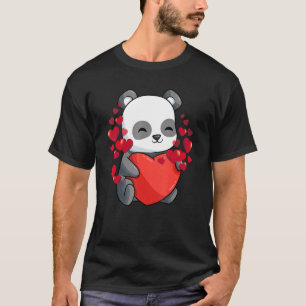 Panda Heart Valentines Day Animal Bear Hearts Day T-shirt