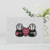 Panda Heart Wedding Uitnodiging (Staand voorkant)