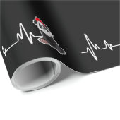 Panda Heartbeat Santa Hat Funny Kerstmis Pajama G Cadeaupapier (Rol Hoek)