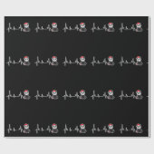 Panda Heartbeat Santa Hat Funny Kerstmis Pajama G Cadeaupapier (Vlak)