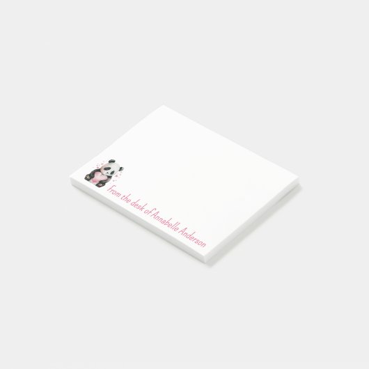Panda Hearts personaliseren Post-it® Notes (Schuin)
