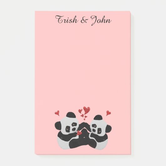 Panda Hearts Post-it® notes (Voorkant)