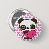 Panda Hearts Ronde Button 5,7 Cm (Voorkant /achterkant)