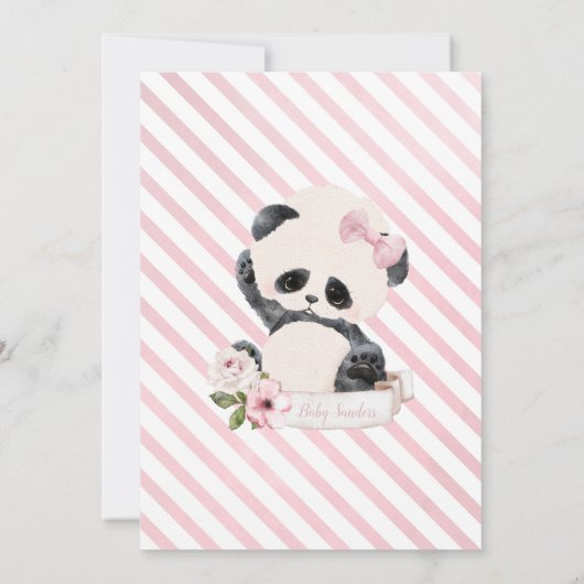 Panda Hete Luchtballon Douche per Mail Uitnodiging (Achterkant)