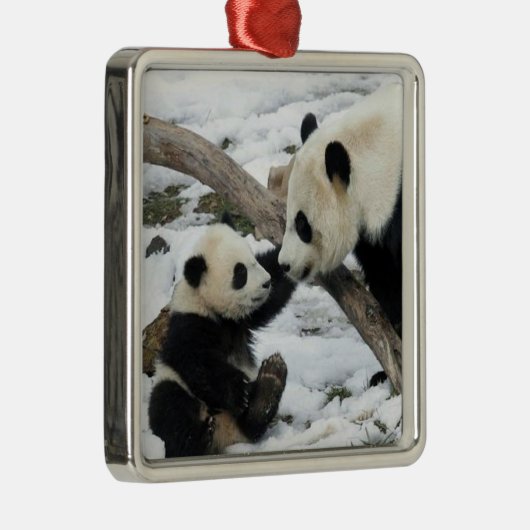 Panda High Vijf Metalen Ornament (Rechts)