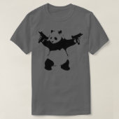 Panda Holding Machine Pistolen Funny T-shirt (Design voorkant)