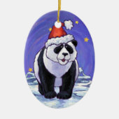Panda Holiday Keramisch Ornament (Voorkant)