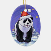 Panda Holiday Keramisch Ornament (Achterkant)