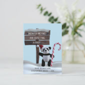 Panda Holiday Zwangerschap Aankondiging Briefkaart (Staand voorkant)