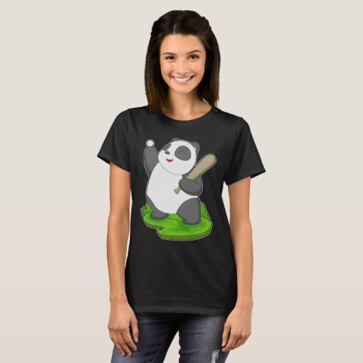 Panda honkbalknuppel t-shirt (Voorkant volledig)