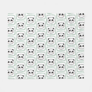Panda hoofd minimalistische grafische icoon fleece deken