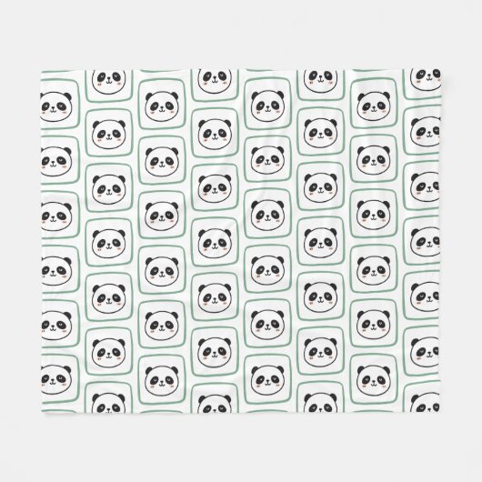 Panda hoofd minimalistische grafische icoon fleece deken (Voorkant (Horizontaal))